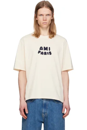 Ami T-shirt beige en coton à logo