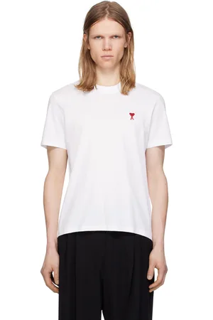 Ami T-shirt blanc en coton à logo Ami de cœur