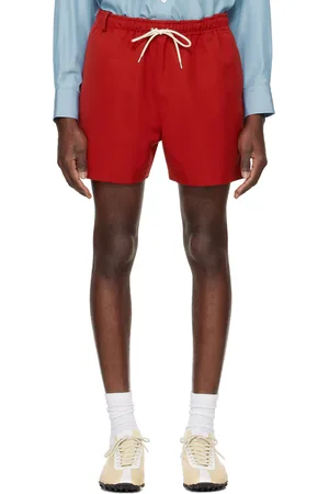 Auralee Short rouge en canevas de laine Max