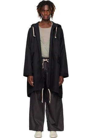 JAN JAN VAN ESSCHE Manteau de style parka noir en gabardine de coton Ventile® - O-Project