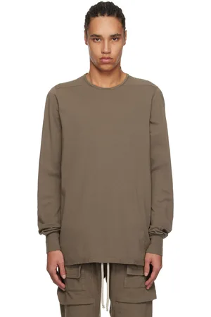 Rick Owens T-shirt à manches longues gris à couture horizontale aux épaules - Hollywood
