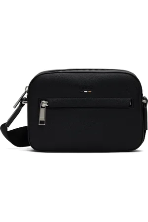 HUGO BOSS Sac messager noir en cuir synthétique grainé