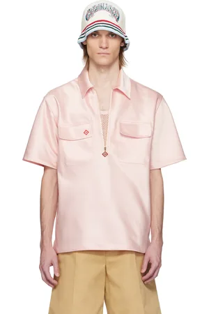 Casablanca Chemise rose en satin à demi-glissière