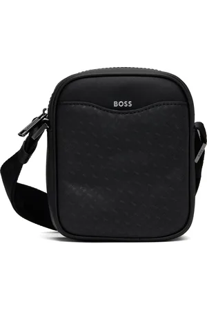 HUGO BOSS Sac reporter noir à poche à monogrammes