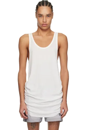 11 BY BORIS BIDJAN SABERI Débardeur T1B blanc cassé