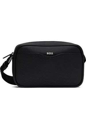 HUGO BOSS Sac messager noir à motif à logos gaufré