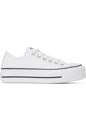 Converse Baskets Chuck Taylor All Star blanches en cuir à plateforme