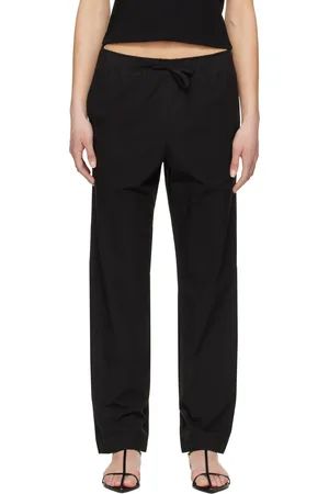 Nothing Written Pantalon noir en coton à cordon coulissant