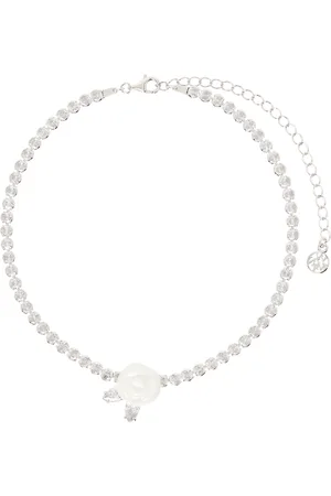 Shushu/Tong Ras-du-cou argenté à ornement de rose en céramique édition YVMIN