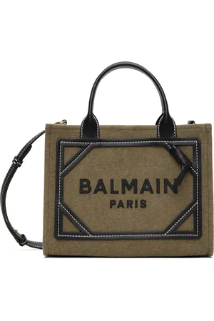 Balmain Petit cabas kaki et noir - B-Army