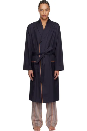 Paul Smith Peignoir bleu marine à garnitures à rayures