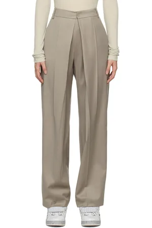 Low Classic Pantalon taupe à plis