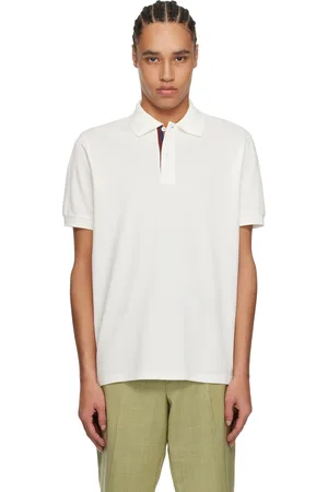 Paul Smith Polo blanc cassé à patte à rayures Artist