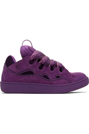 Lanvin Baskets Curb mauves en cuir