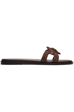 VERSACE Sandales brunes à logo Medusa 