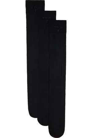 Shushu/Tong Ensemble de trois paires de chaussettes hauteur mi-mollet noires en tricot