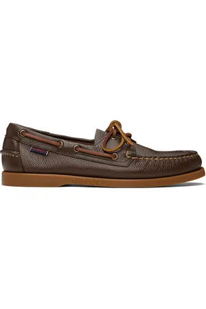 SEBAGO Chaussures bateau Portland brunes à fini Martellato