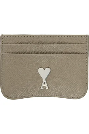 Ami Porte-carte taupe en cuir - Paris Paris