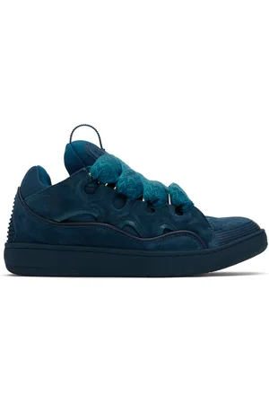 Lanvin Baskets Curb bleues en cuir