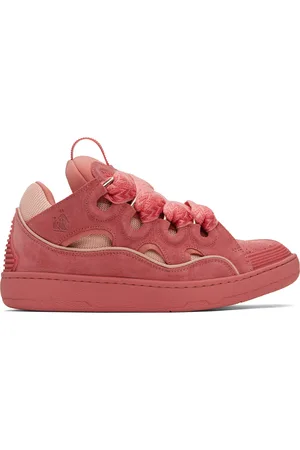 Lanvin Baskets Curb roses en cuir