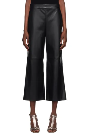 Max Mara Pantalon Luciana noir en cuir synthétique - 