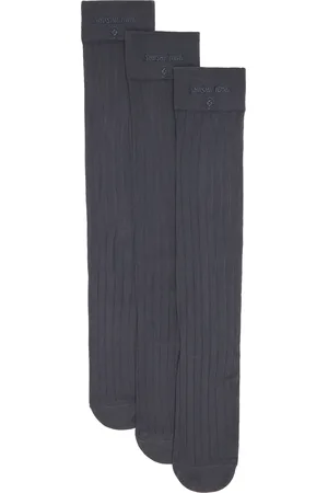 Shushu/Tong Ensemble de trois paires de chaussettes hauteur mi-mollet grises en tricot