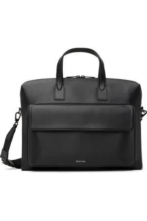 Paul Smith Porte-document à deux volets noir en cuir grainé et gaufré