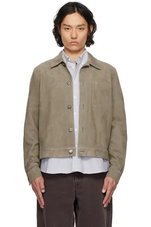 Ami Blouson taupe en suède à boutons