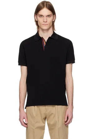 Paul Smith Polo noir à patte à rayures Artist