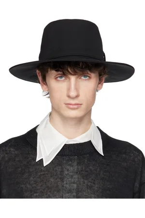 YOHJI YAMAMOTO Chapeau noir en gabardine de laine à rebord large - POUR HOMME