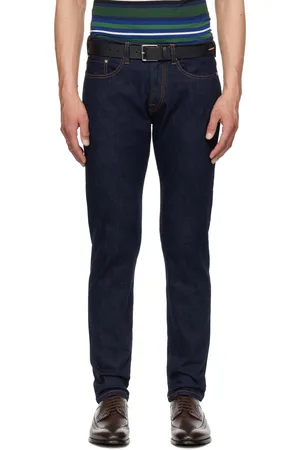 Paul Smith Jean fuselé Crosshatch indigo en denim extensible