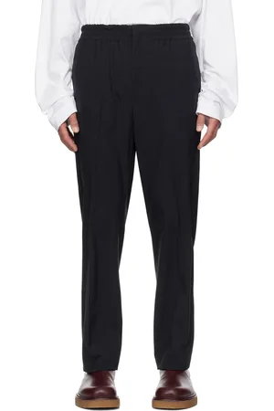 Bottega Veneta Pantalon bleu marine en laine fine