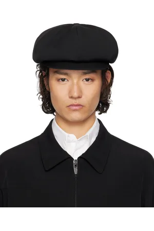 YOHJI YAMAMOTO Casquette noire en gabardine de laine - POUR HOMME