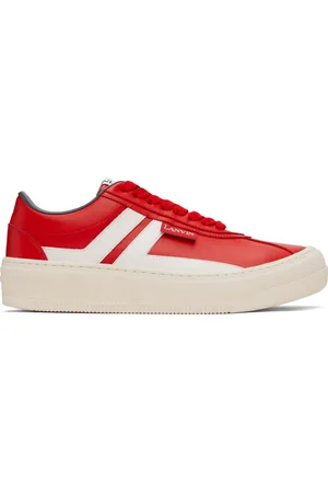 Lanvin Baskets Cash rouges en cuir à logos