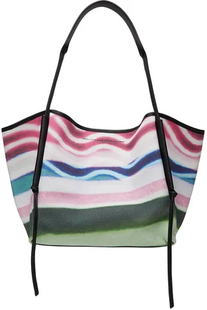 DRIES VAN NOTEN Cabas rose et vert à imprimé à rayures