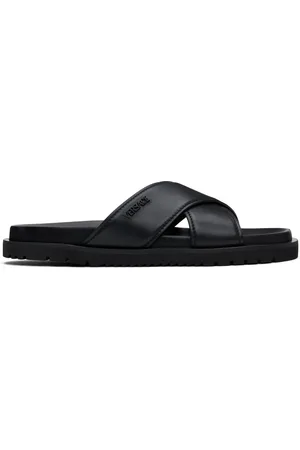 VERSACE Sandales noires à logo