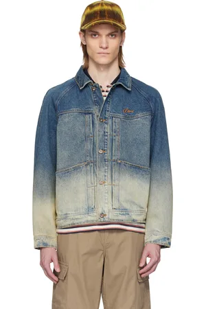 DIME Blouson bleu en denim à effet délavé