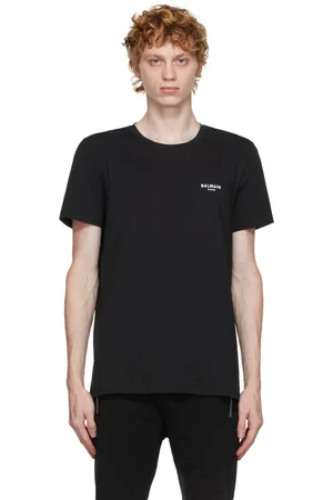 Balmain T-shirt noir à logo floqué