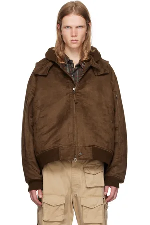 ENGINEERED GARMENTS Blouson aviateur LL brun en suède synthétique