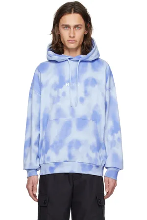 HUGO BOSS Pull à capuche bleu à image imprimée