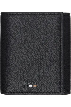 HUGO BOSS Portefeuille noir en cuir synthétique grainé