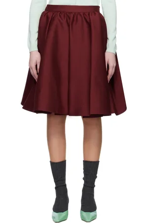 Shushu/Tong Jupe midi Silhouette rouge à plis