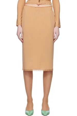 Shushu/Tong Jupe midi beige en jersey extensible