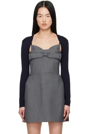 Shushu/Tong Cardigan de style boléro bleu marine en tricot