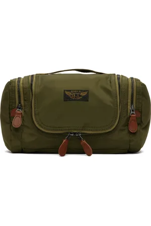 Ralph Lauren Pochette de rangement kaki en canevas de nylon