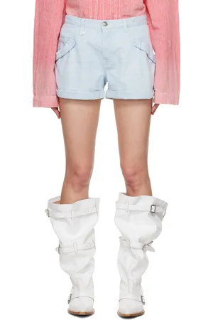R13 Short bleu en denim à poches