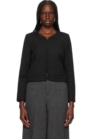 RAG&BONE Blouson Cheyenne Lady noir en tweed à points roulés