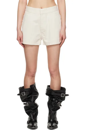 R13 Short de style marin blanc cassé à laçage