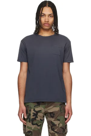 Ralph Lauren T-shirt teint en plongée bleu à poche