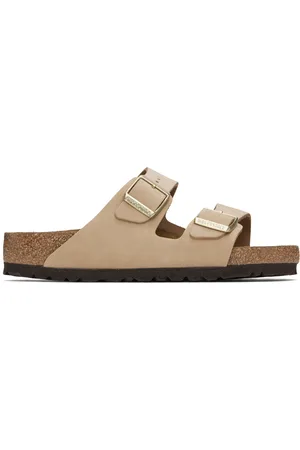 Birkenstock Sandales Arizona beiges à semelle intérieure moulée